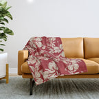Club Surfing Longboard Surf Logo and Hibiscus Hawaiian Print      Throw Blanket Gallery Image 1