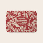 Club Surfing Longboard Surf Logo and Hibiscus Hawaiian Print      Bath Mat Gallery Image 1