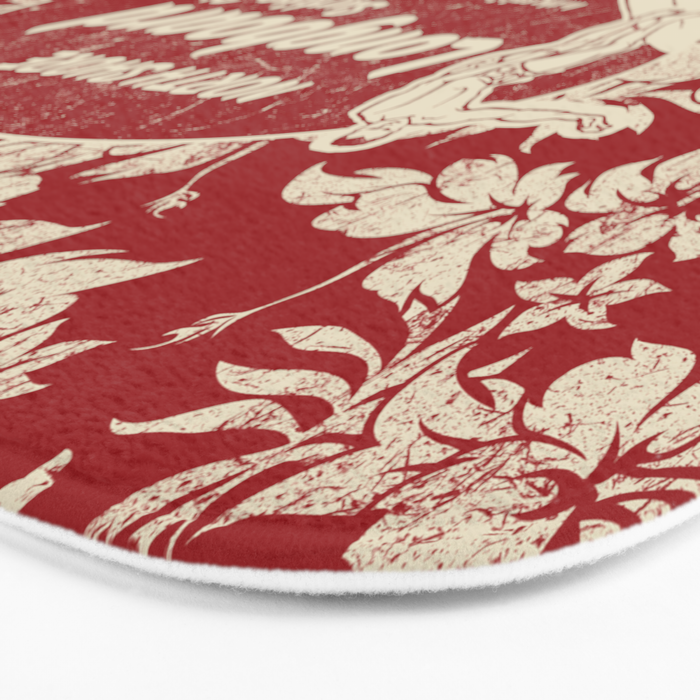 Club Surfing Longboard Surf Logo and Hibiscus Hawaiian Print      Bath Mat Gallery Image 3