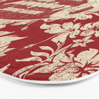 Club Surfing Longboard Surf Logo and Hibiscus Hawaiian Print      Bath Mat Gallery Image 3