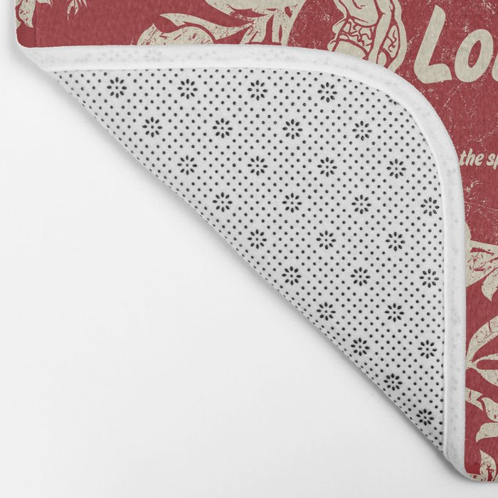 Club Surfing Longboard Surf Logo and Hibiscus Hawaiian Print      Bath Mat Gallery Image 2