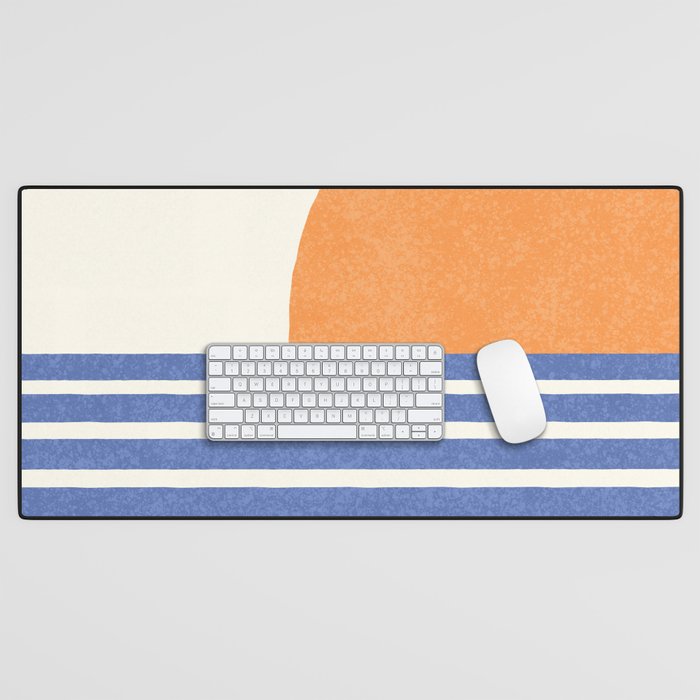 Beach Horizon Lines orange blue Desk Mat Gallery Image 1