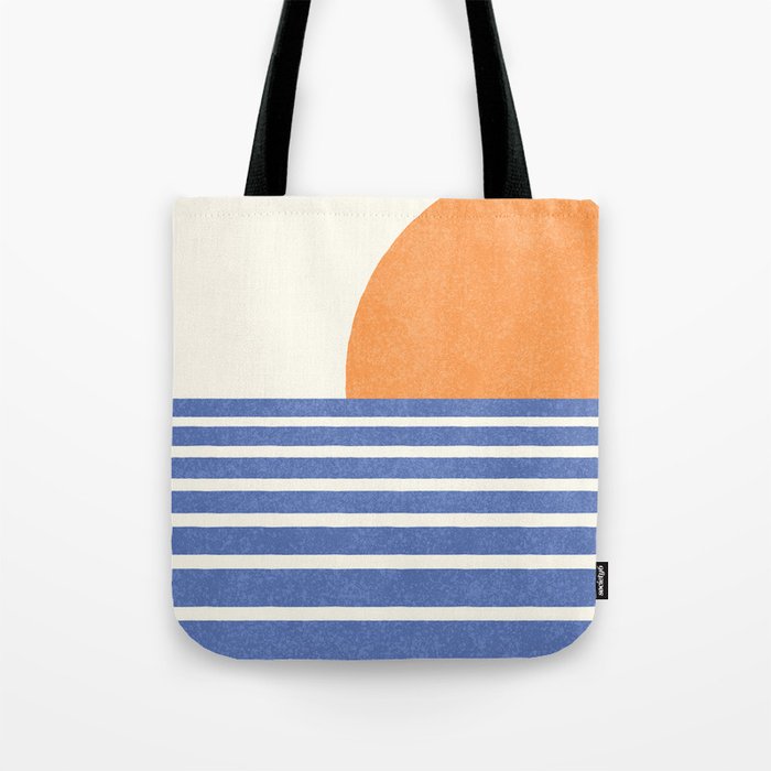 Beach Horizon Lines orange blue Tote Bag Gallery Image 1