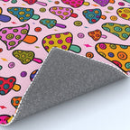 Smiley Mushrooms Print in Pink Rug Gallery Image 4
