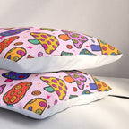 Smiley Mushrooms Print in Pink Pillow Sham Gallery Image 3