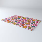 Smiley Mushrooms Print in Pink Rug Gallery Image 3
