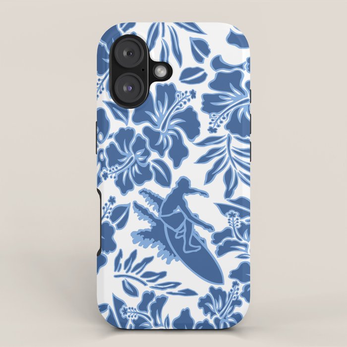 Surf Pareau Hawaiian Hibiscus Aloha Shirt Print iPhone Case Gallery Image 1