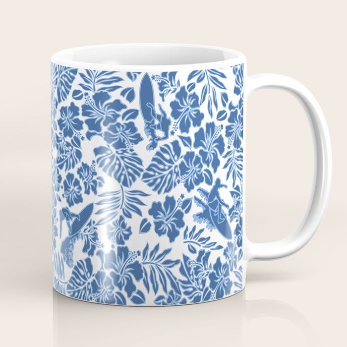 Surf Pareau Hawaiian Hibiscus Aloha Shirt Print Coffee Mug Gallery Image 1