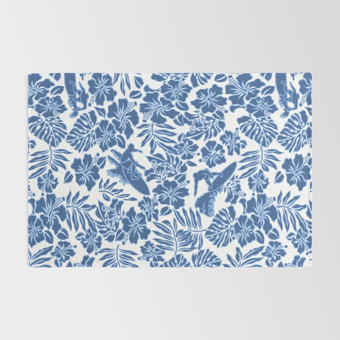 Surf Pareau Hawaiian Hibiscus Aloha Shirt Print Rug Gallery Image 2