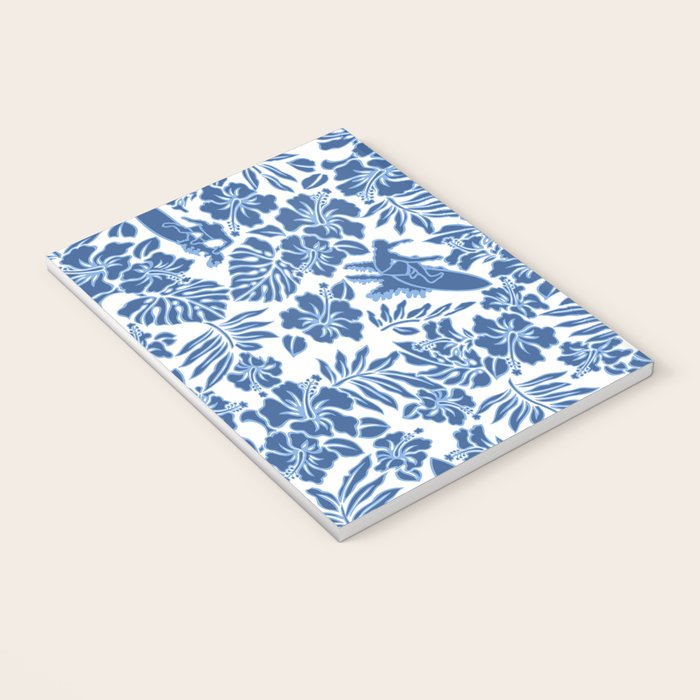 Surf Pareau Hawaiian Hibiscus Aloha Shirt Print Notebook Gallery Image 3