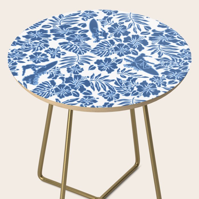 Surf Pareau Hawaiian Hibiscus Aloha Shirt Print Side Table Gallery Image 2