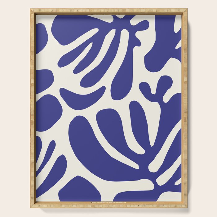Abstract organic nature leaf art pattern Serving Tray Gallery Image 1