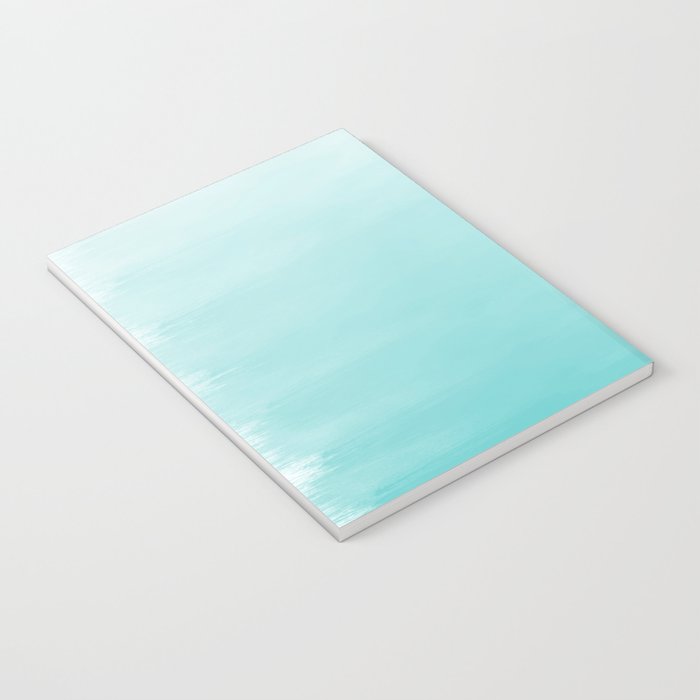 Modern teal watercolor gradient ombre brushstrokes pattern Notebook Gallery Image 3