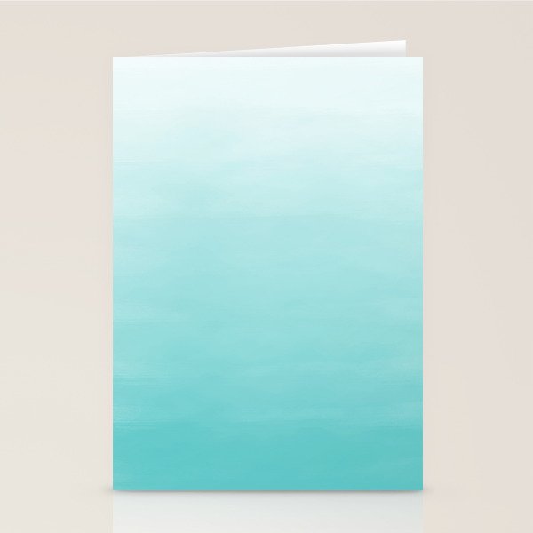 Modern teal watercolor gradient ombre brushstrokes pattern Stationery Card Gallery Image 2