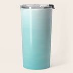 Modern teal watercolor gradient ombre brushstrokes pattern Travel Mug Gallery Image 2