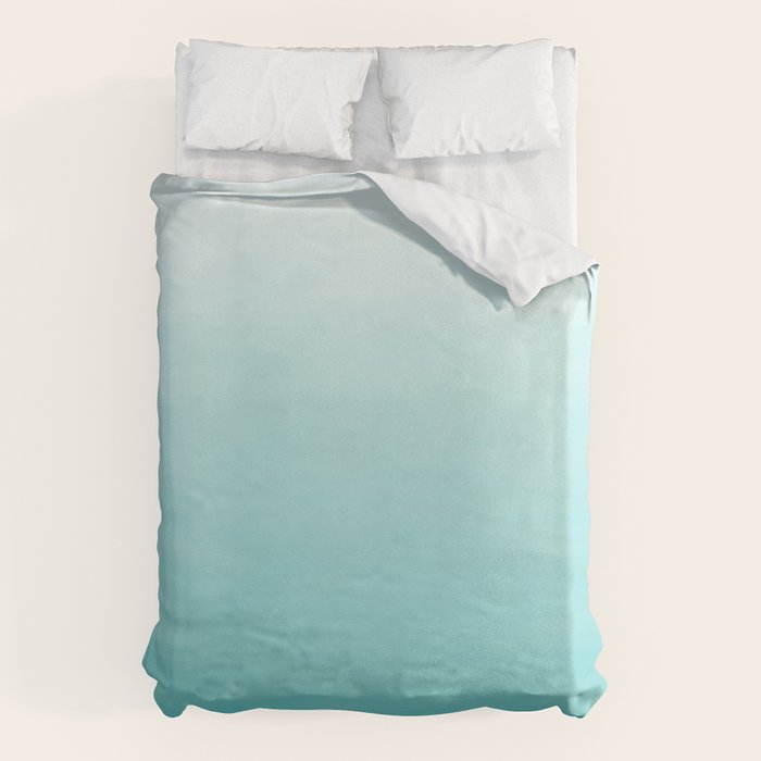 Modern teal watercolor gradient ombre brushstrokes pattern Duvet Cover Gallery Image 1