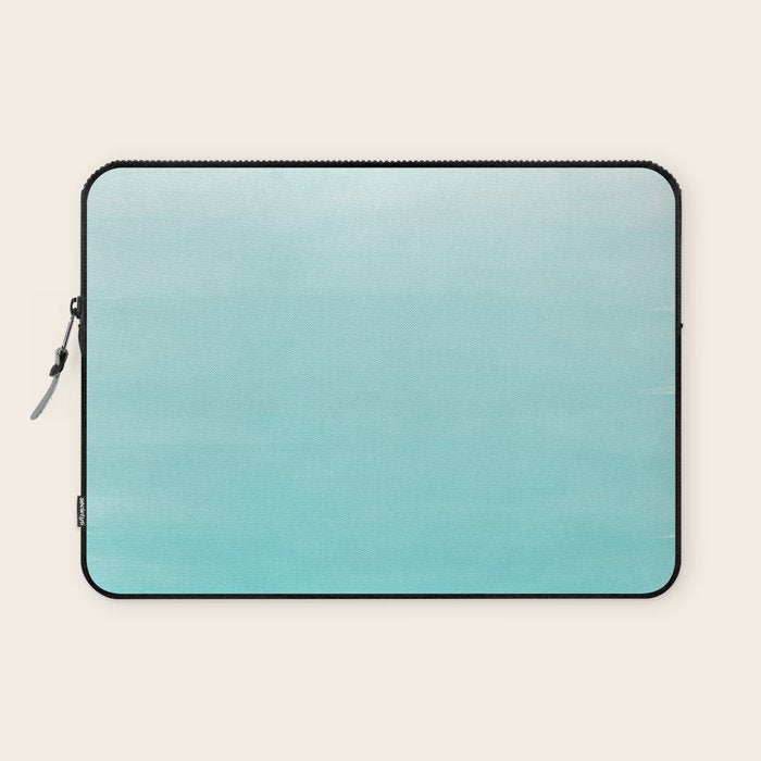 Modern teal watercolor gradient ombre brushstrokes pattern Laptop Sleeve Gallery Image 1