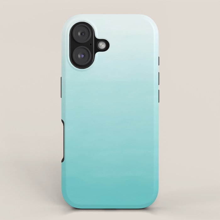 Modern teal watercolor gradient ombre brushstrokes pattern iPhone Case Gallery Image 1