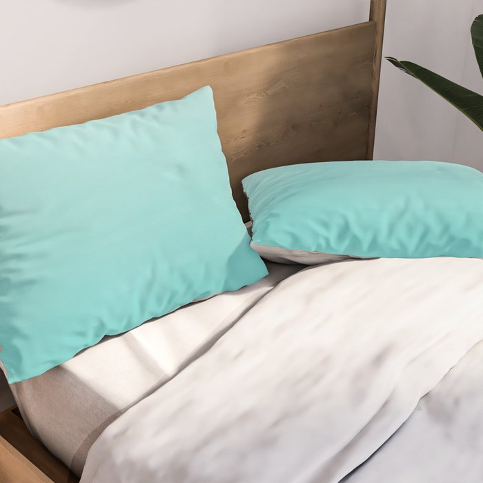 Modern teal watercolor gradient ombre brushstrokes pattern Pillow Sham Gallery Image 2