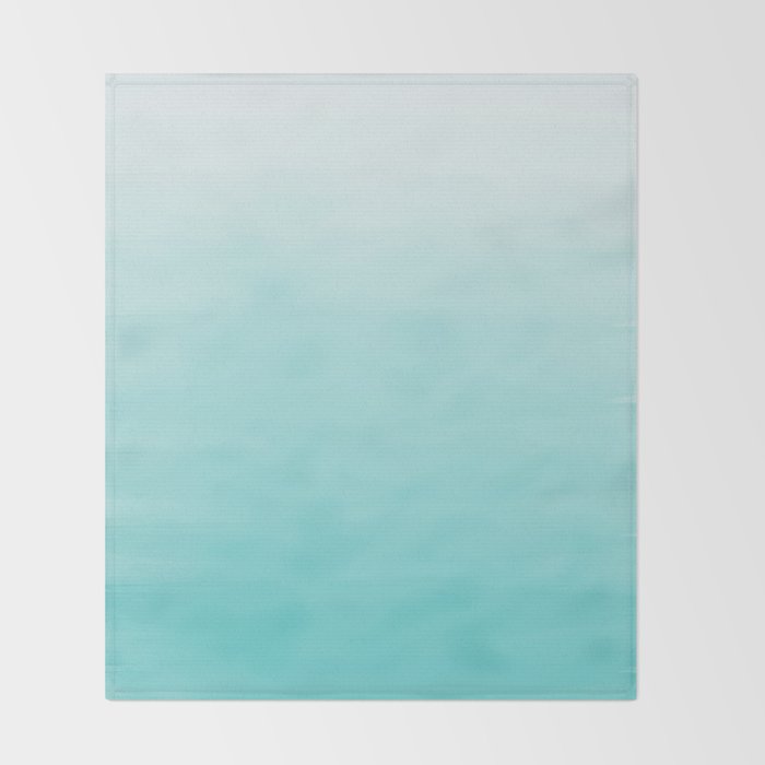 Modern teal watercolor gradient ombre brushstrokes pattern Throw Blanket Gallery Image 2