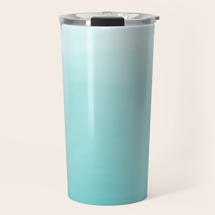 Modern teal watercolor gradient ombre brushstrokes pattern Travel Mug Gallery Image 1