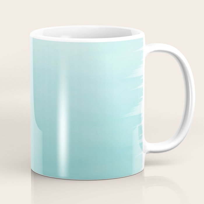 Modern teal watercolor gradient ombre brushstrokes pattern Coffee Mug Gallery Image 1