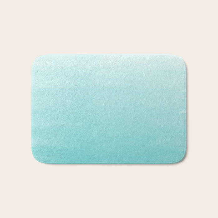Modern teal watercolor gradient ombre brushstrokes pattern Bath Mat Gallery Image 1