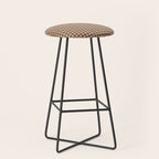 Cozy Amberlight Coffee Gingham Check Stool Gallery Image 1