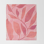 Dancing Queen - Pink Botanical Throw Blanket Gallery Image 2