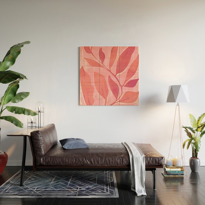 Dancing Queen - Pink Botanical Wood Wall Art Gallery Image 2