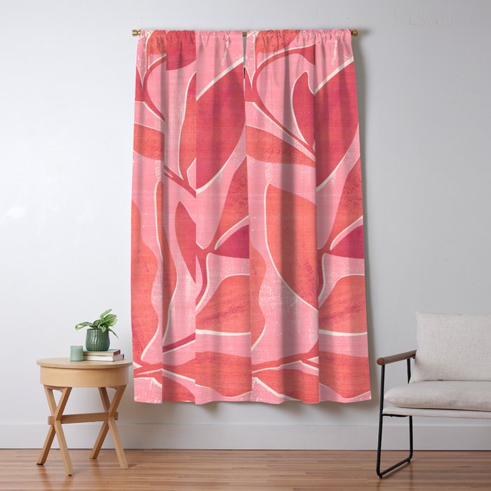 Dancing Queen - Pink Botanical Window Curtain Gallery Image 5