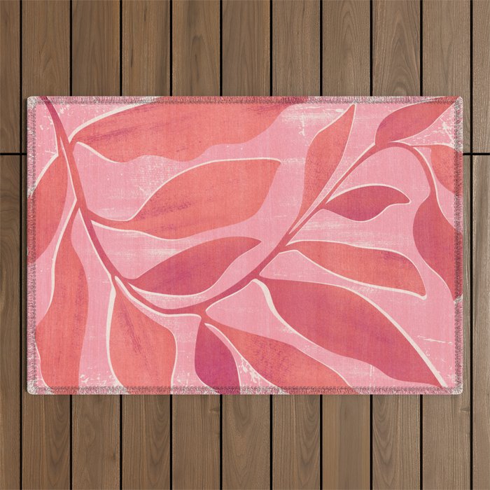 Dancing Queen - Pink Botanical Outdoor Rug Gallery Image 1