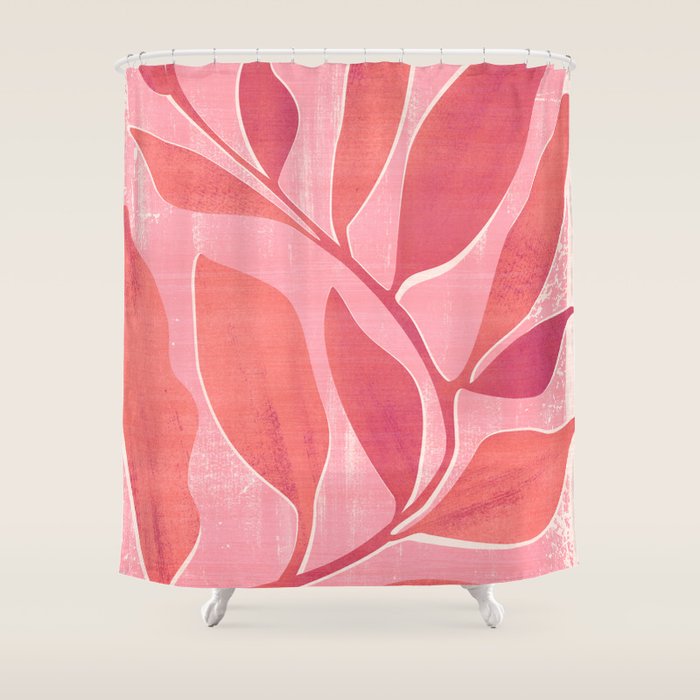 Dancing Queen - Pink Botanical Shower Curtain Gallery Image 1