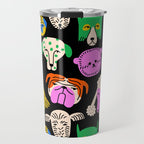 Funny colorful dog cartoon pattern Travel Mug Gallery Image 1