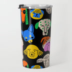 Funny colorful dog cartoon pattern Travel Mug Gallery Image 3