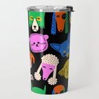 Funny colorful dog cartoon pattern Travel Mug Gallery Image 2