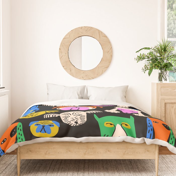 Funny colorful dog cartoon pattern Duvet Cover Gallery Image 3