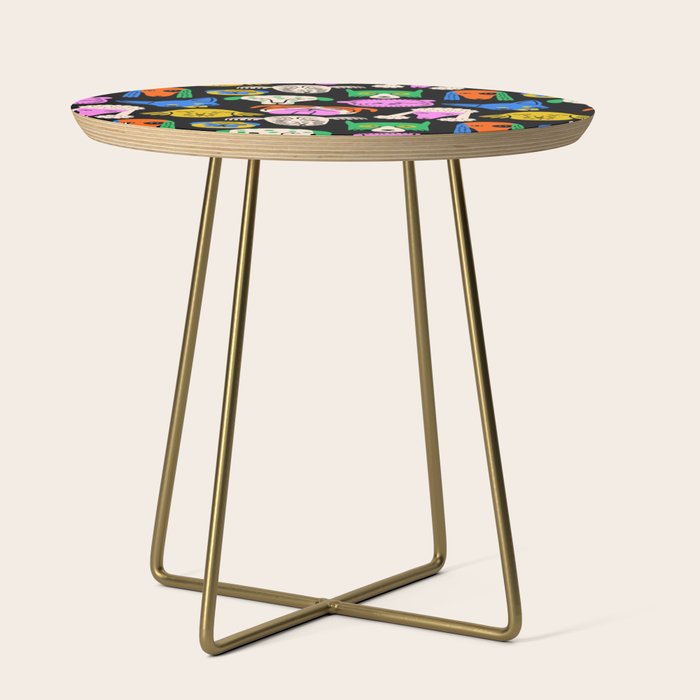 Funny colorful dog cartoon pattern Side Table Gallery Image 1