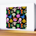 Funny colorful dog cartoon pattern Wall Mural Gallery Image 2