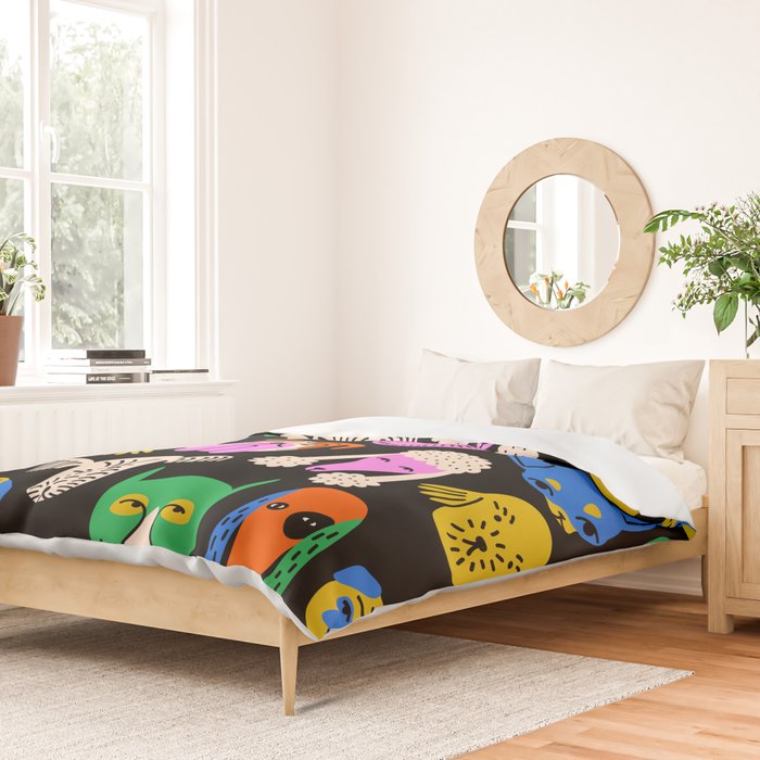 Funny colorful dog cartoon pattern Duvet Cover Gallery Image 2