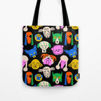 Funny colorful dog cartoon pattern Tote Bag Gallery Image 1