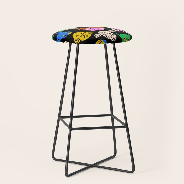Funny colorful dog cartoon pattern Stool Gallery Image 1
