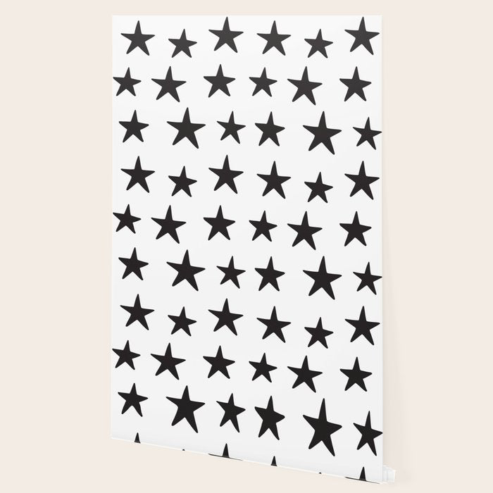 Star Pattern Black On White Wallpaper Gallery Image 2