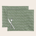 Let It Snow, Green and White, Boho Art Placemat Gallery Image 1