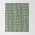 Let It Snow, Green and White, Boho Art Throw Blanket Gallery Image 2
