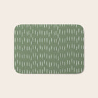 Let It Snow, Green and White, Boho Art Bath Mat Gallery Image 1