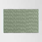 Let It Snow, Green and White, Boho Art Rug Gallery Image 2
