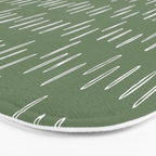 Let It Snow, Green and White, Boho Art Bath Mat Gallery Image 3