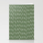 Let It Snow, Green and White, Boho Art Stationery Card Gallery Image 2
