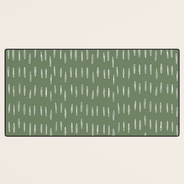 Let It Snow, Green and White, Boho Art Desk Mat Gallery Image 3
